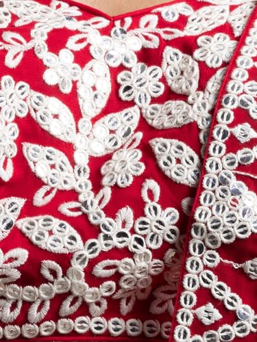 Zeel Clothing Women's Sequins Thread Embroidered Georgette Designer Lehenga Choli with Dupatta (5122-Red-Womens-Lehenga-Choli-Latest; Free Size) (Red)