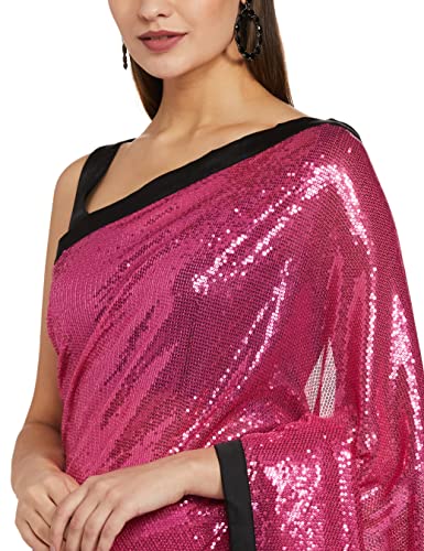 RIVER Women's 100% Polyester Saree (RS2SVSR235B_Pink)
