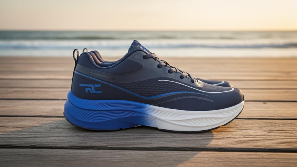 Red Chief Running Shoes for Men | Lightweight Sports Footwear | Eve. Blue Stylish | Air Mesh Upper (R1734)