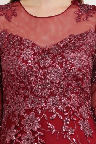 Arshad Couture Shimmering Maroon Gown