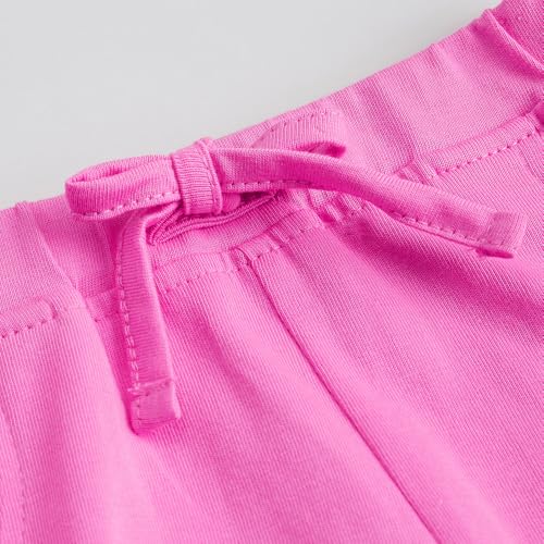 Hopscotch Girls Pink Short Sleeves 2-Pc Unicorn Cotton Short Set For Ages(3-6 Months)