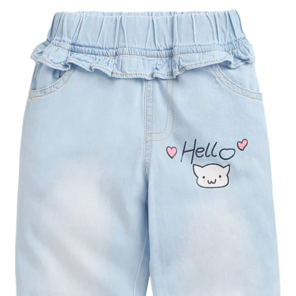 Hopscotch Girls Regular Fit Jeans in Blue Color For Ages (3-4 Years)