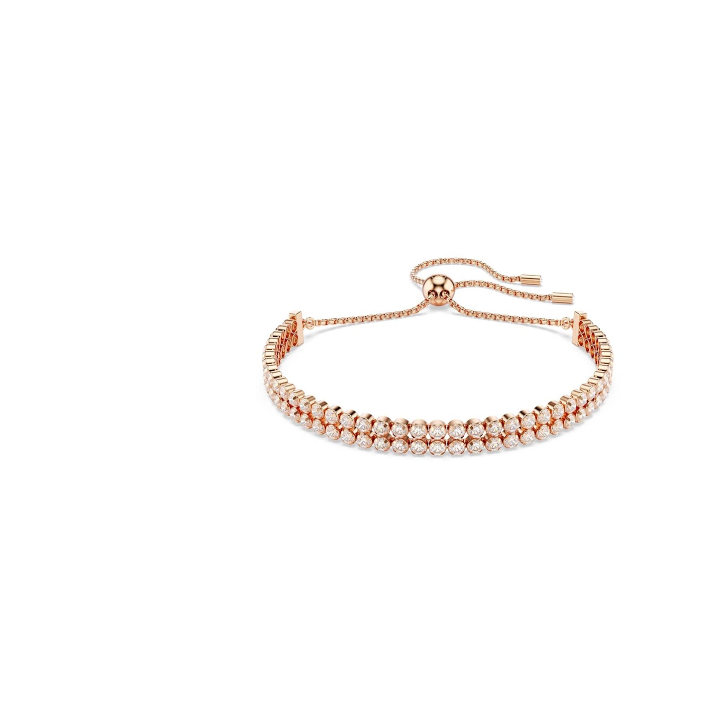 [Official] [Swarovski] Matrix Tennis Bracelet, Round Cut, White, Rose Gold Tone Plating, ワンサイズ, Crystal, No Gemstone