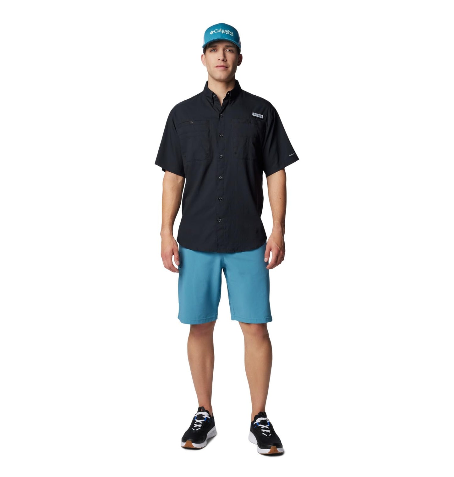 Columbia Men Black Omni Wick Tamiami II Short Sleeve Hiking | Trekking | Camping | Safari Shirt, S