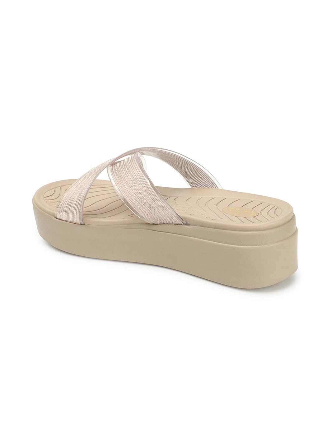 ELLE Women Platform Heel Sandal, Rose Gold, UK-5