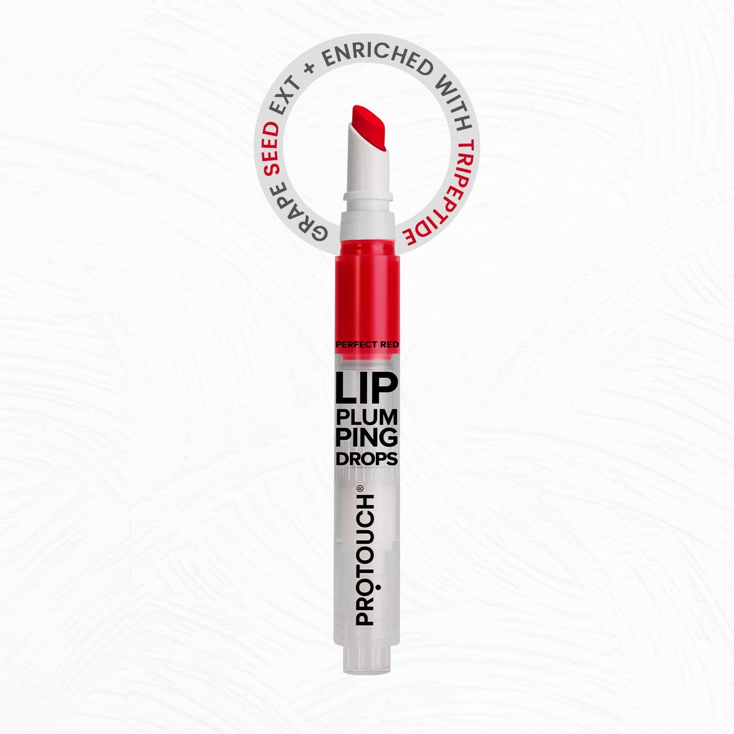 PROTOUCH Glossy Lip Plumping Drops - Volumizing Lip Gloss With 8-Hour Plumping Effect - Vegan Formula With Caffeine & Grape Seed Extract - Perfect Red
