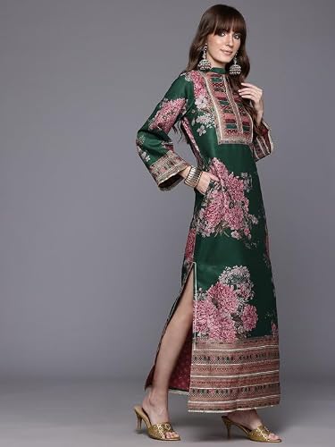 Ahalyaa Women's Printed Ethnic Kurtas for Every Occasion Green
