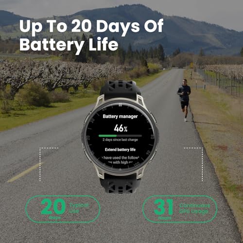 Amazfit Cheetah 2 Pro 48mm GPS Running Smartwatch, 1.32" AMOLED Display, Sapphire Glass, Ti Case, 32GB Storage, 20 Days of Battery, 5 ATM, Flashlight, Offline Maps, 170+ Sports for Android & iPhone