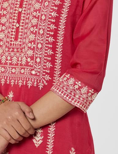 BIBA Women YARNDYED Straight Mix and Match(AWADH CH19390_Pink_46)