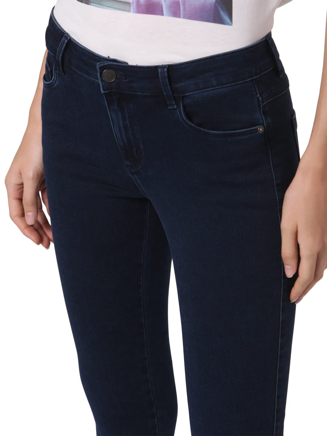 VERO MODA Women's Cotton Blend Skinny Fit Blue Classic Jeans_28