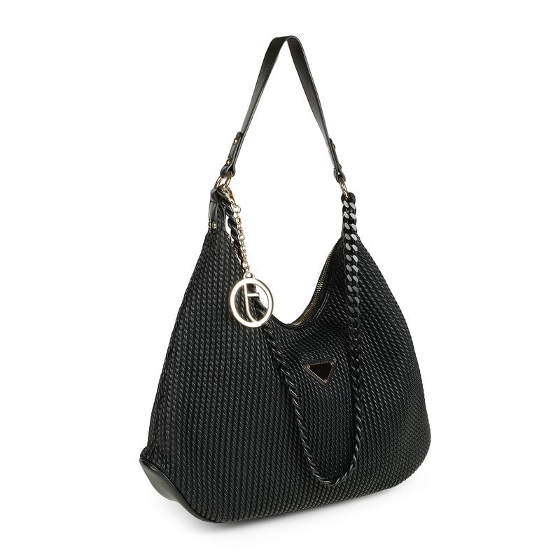 tresmode MONZA Women's Black Vegan Leather Handbag