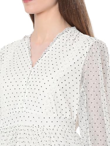 Vero Moda Women's Polyester Fit and Flare Midi Dress (10319893-Snow White_Snow