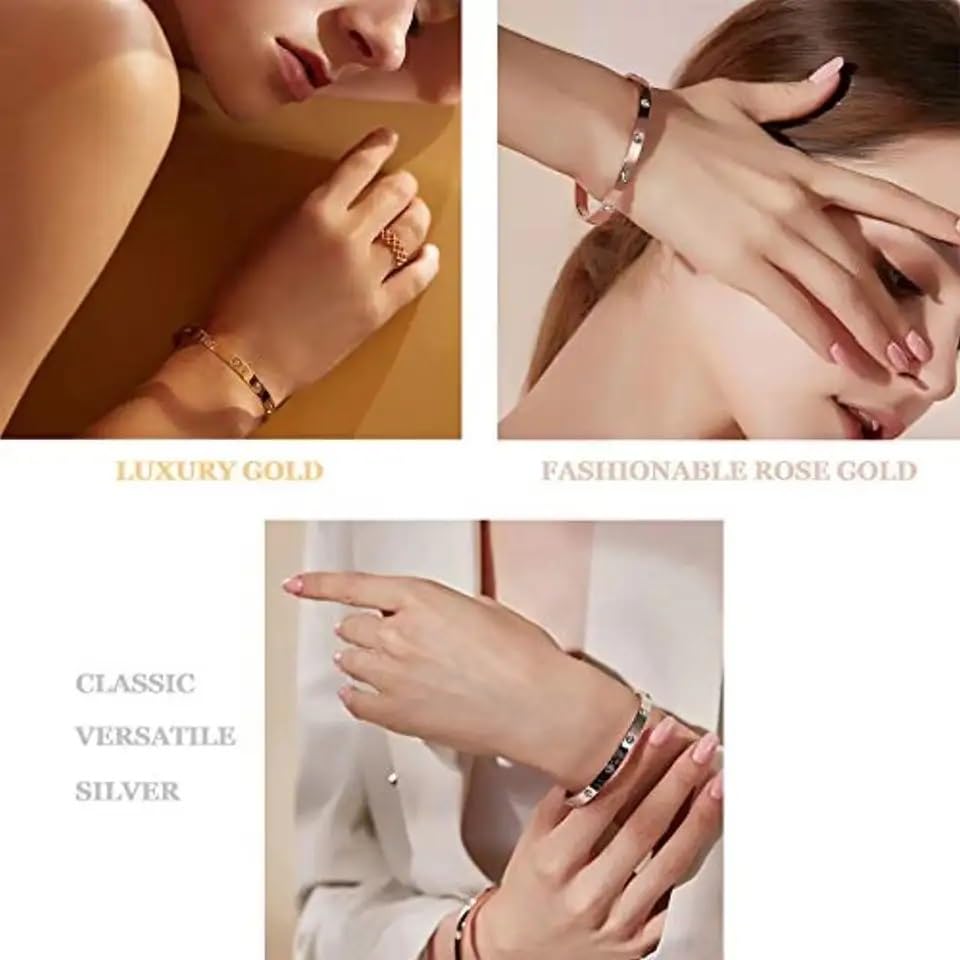 MEENAZ bracelet for Women Evil Eye Bangles for women Anti Tarnish Stylish Adjustable Bracelet for girls Rose gold Kada for Women Accessories Jewellery for Women Girls friendship rakhi gift for sister