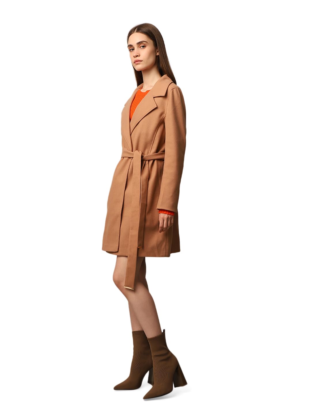 ONLY Women's Loose Fit Brown Coat