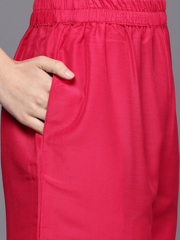 Ahalyaa Women's Silk Blend Kurta Set (GI-AHKUPNDU-COMBO-1134_Pink