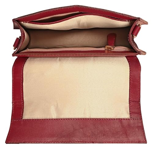eske Willow Genuine Leather Womens Satchel (Wine)