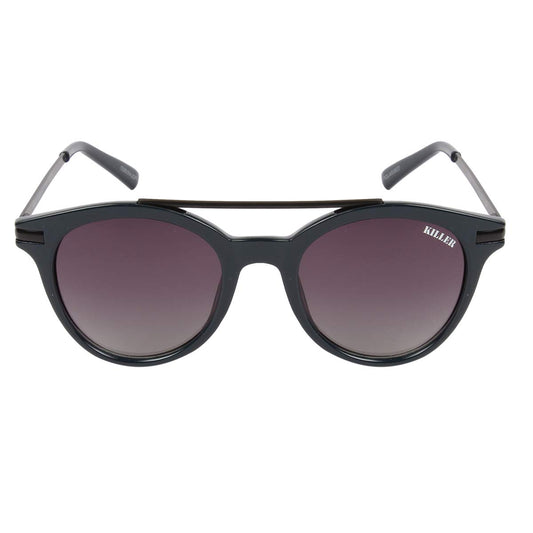 Killer Women's Polarised Round Full Rim Sunglasses (Blue) (Lens Color - Grey) (Lens Size - 47 * 21 * 135 MM) (Pack Of 1) (KLN3061ANT BLU)