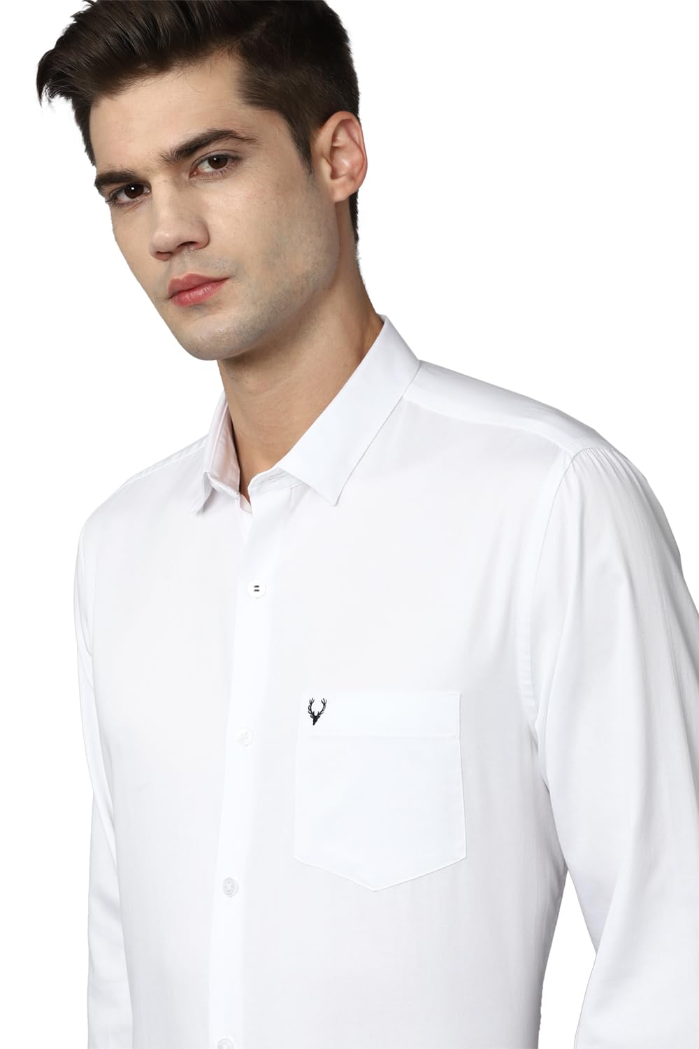 Allen Solly Men's Cotton Solid Regular Fit Shirt (Assfqspfj58709_White 42)