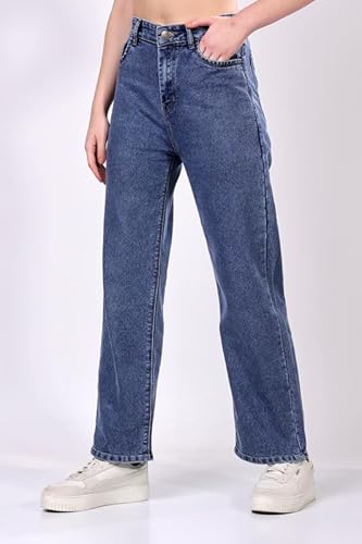 London Hills Women’s High Rise Wide Leg Jeans | Relaxed Fit Baggy Denim Pants | Stylish Straight Fit Comfortable Casual Wear Jeans for Women