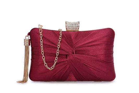 TOOBA Womens Red Handcrafted Beautiful Bling Box Clutch Bag For Ladies