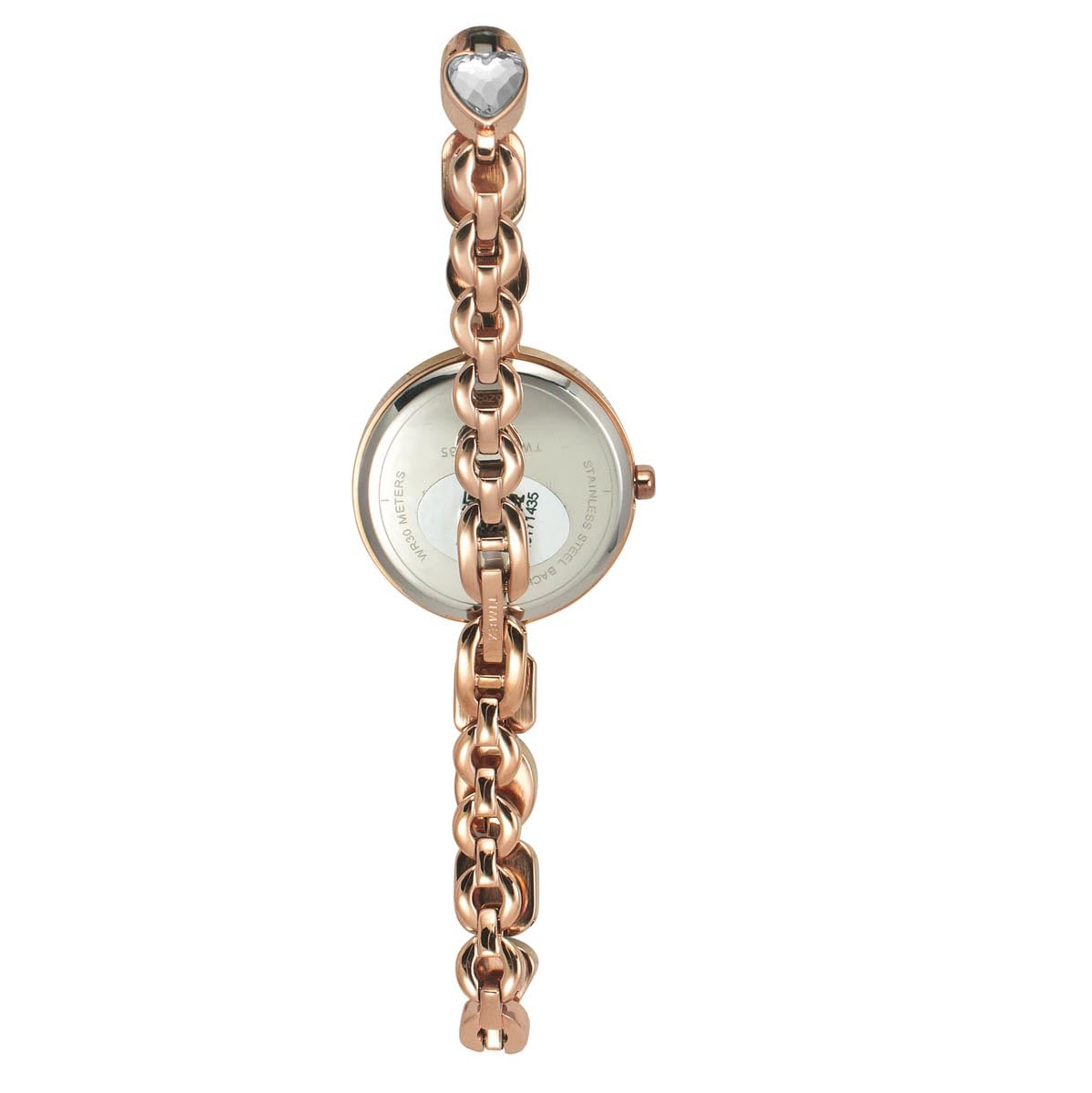 TIMEX Fria Analog Watch for Women with Green Round Dial & Rose Gold Brass Bracelet Band Water Resistant Women's Wrist Watches - TWEL17301