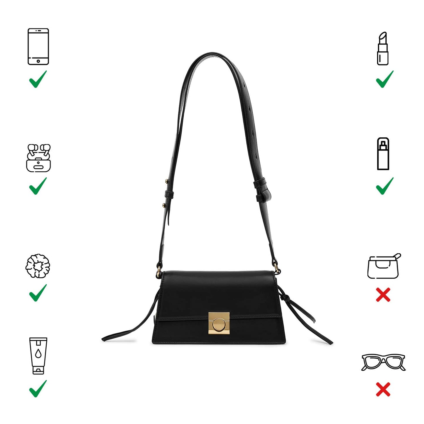 Miraggio Carol Crossbody Bag For Women With Adjustable Western Sling Strap, Black