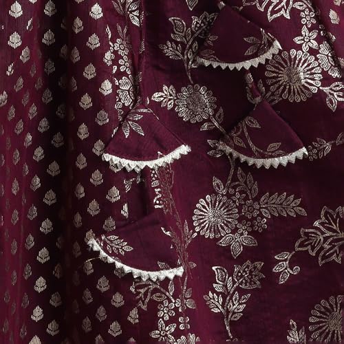 Hopscotch Girls Sleeveless Red 3-Pc Shoulder Tie-Up Lehenga Set For Age (5-6 Years)