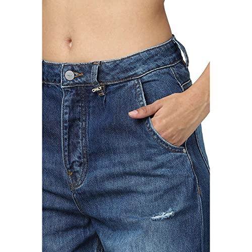 ONLY Women's Relaxed Jeans (15285613-Dark Blue Denim_Dark 34)