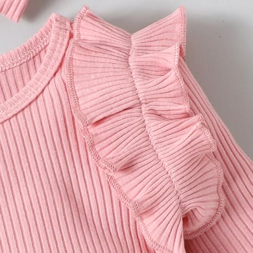 Hopscotch Baby Girls Textured Print Full Sleeves Pink Pant set For Ages (9-12 Months)