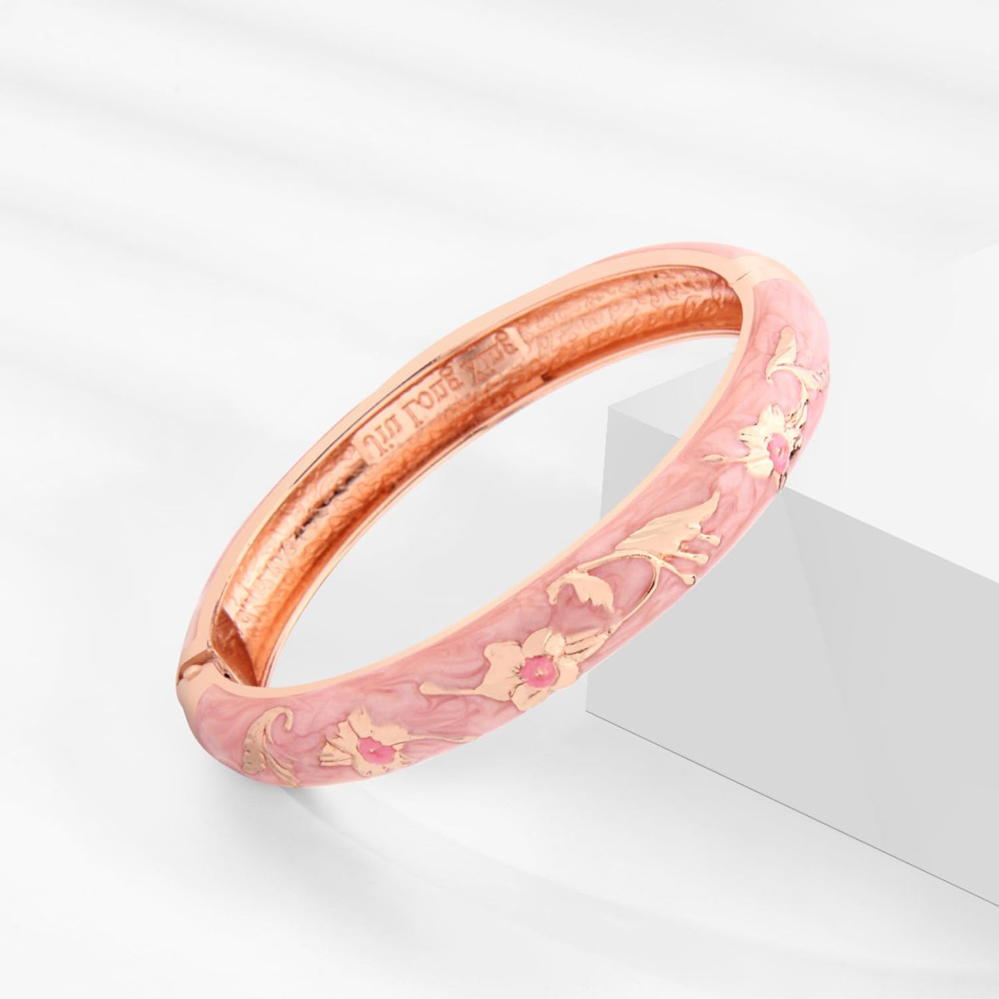 UJOY Enamel Pink Bracelet Bangle Set of 5 in Gift Box Fashion Accessories for Women Meenakari Bangle (Pink Set)