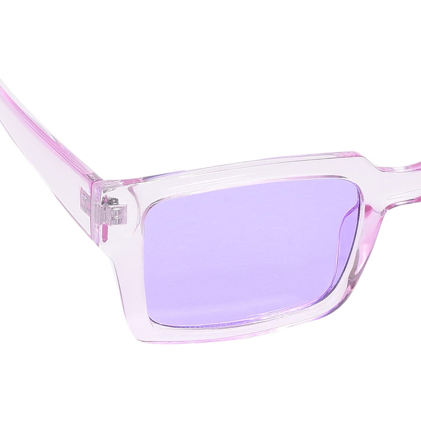 Haute Sauce Lavender Rectangular Sunglasses for Women | Transparent Frame and Lavender Lens | Goggles, Shades, Eyewear, Chasma, Glares | accessories for women | Cool, Funky, Stylish ladies sunnies