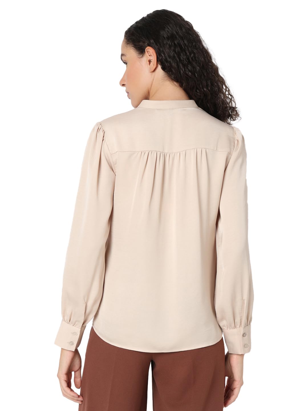 VERO MODA Women Regular Fit Beige Top