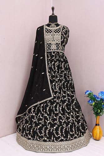 RUDRAPRAYAG Anarkali Georgette and Santoon Gown for Women | Long Anarkali Gown for Women Semi-Stitched 2024