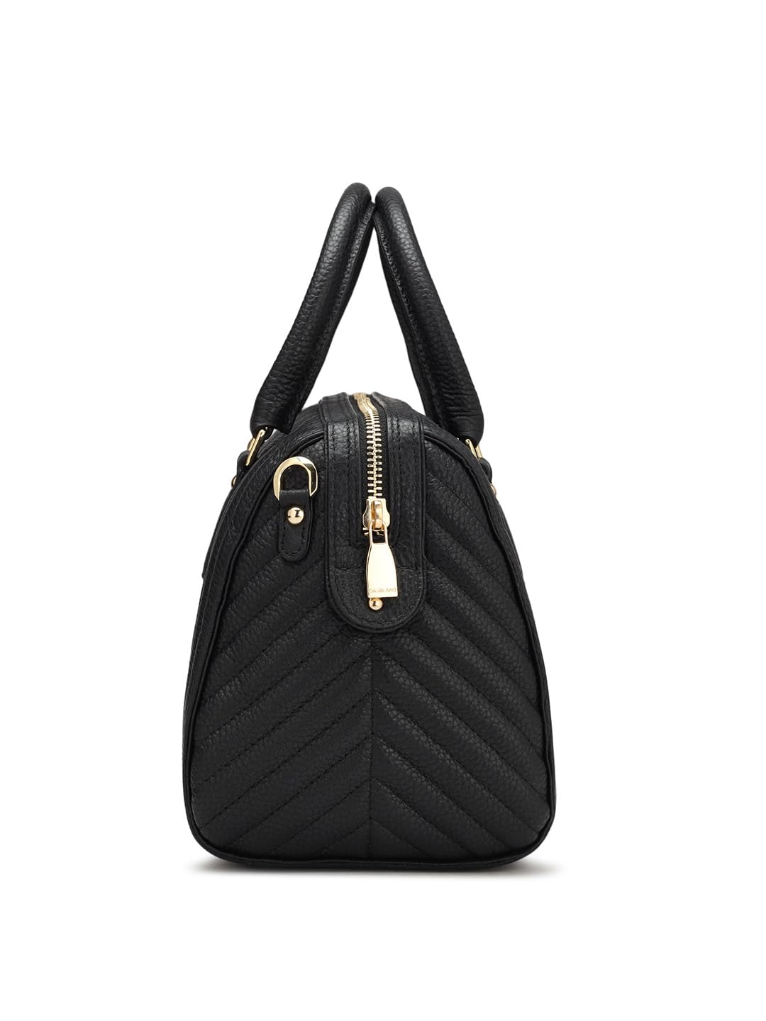 Da Milano Genuine Leather Black Satchel (Medium) (4459A-OL)