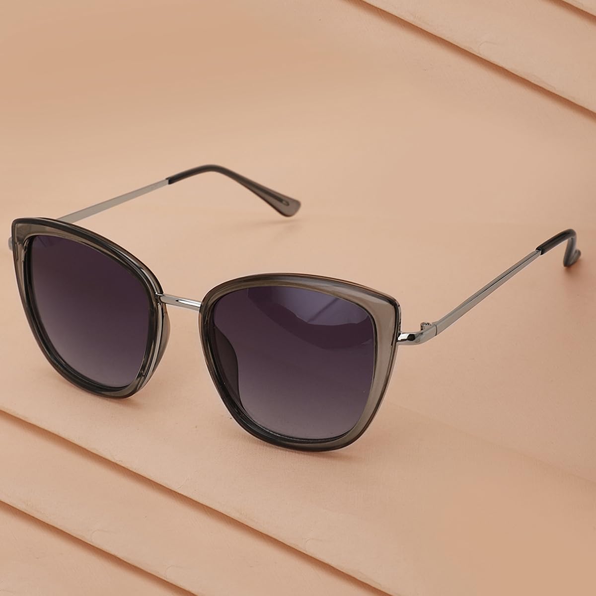 Carlton London Silver Toned UV Protected Cateye Sunglasses For Women