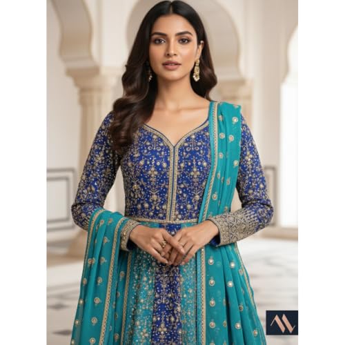 Neel Utsav | Elegant Anarkali gown with a graceful flared silhouette