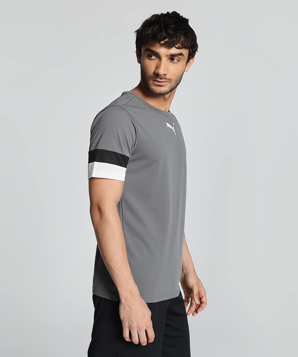 Puma Men's Color Block Regular Fit T-Shirt (704932_Smoked Pearl-Black-White