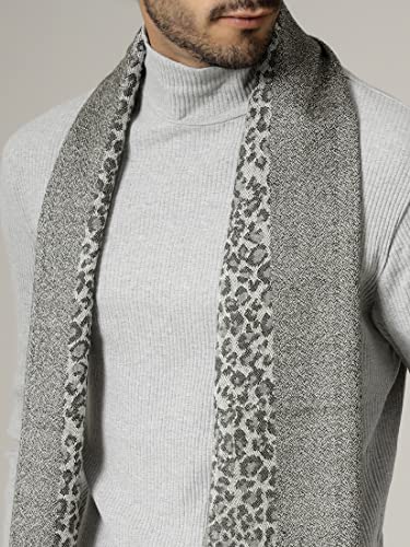 Ravaiyaa - Attitude is everything Men's Geometric Pattern Woolen Muffler Casual Winter Wool Muffler Scarf (Dark Grey)