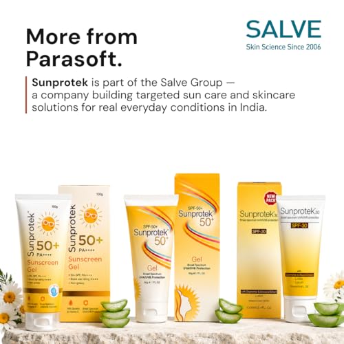 Sunprotek Sunscreen Gel SPF 50 PA++++ | Hydrating, Lightweight & Non-Greasy | No White Cast | Broad Spectrum UVA UVB | Clinically Tested | 100 g | Pack of 2