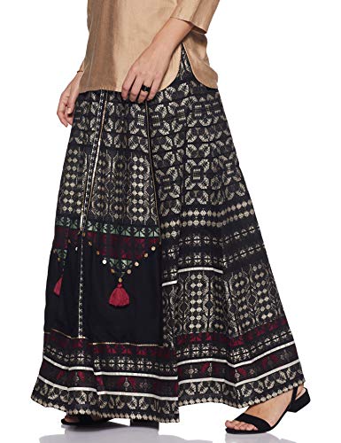 W for Woman Women's Maxi Skirt (17FE55226-11617_WL_Black_Black_L)