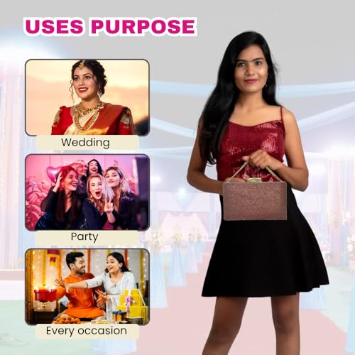 SLARA Bridal Clutch Purse for Women, Elegant Geometric Design with Gold Chain Strap, Perfect for Weddings, Parties, and Special Occasions (Beige)