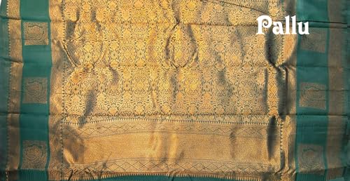 SREE KUMARAN Women's Kanchipuram Kubera Brocade Silk Pure Pattu Sarees With Blouse