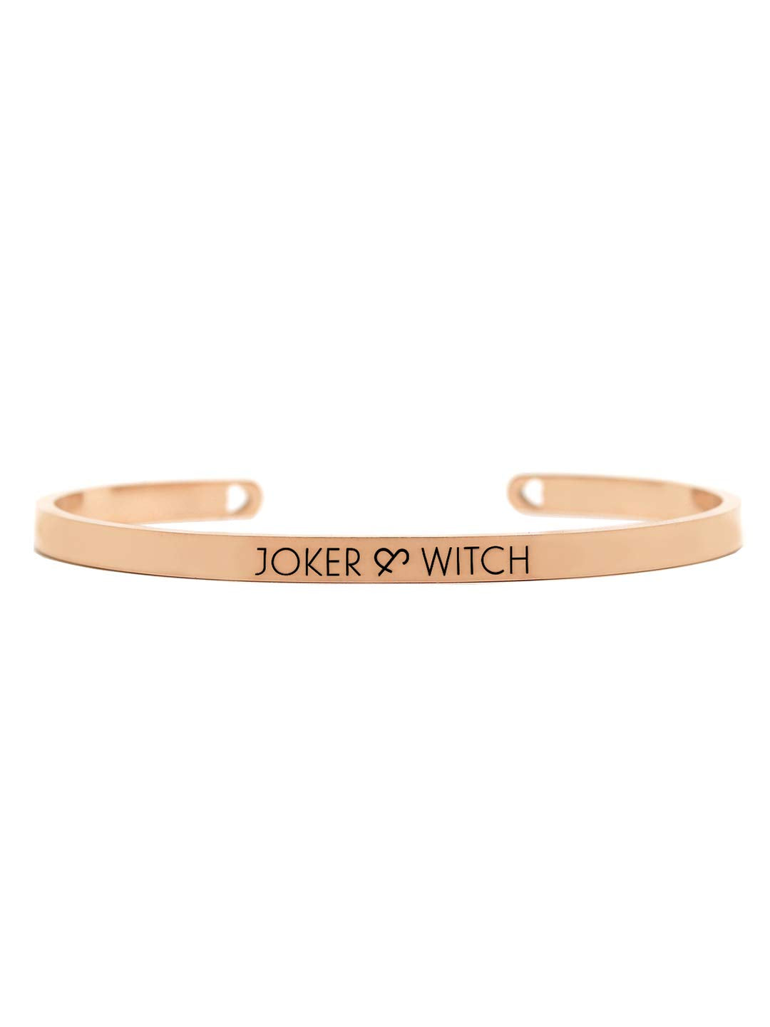 Joker & Witch Stainless Steel Pink Flutter Rosegold Analogue Watch Bracelet Stack for Women, White Dial, Rose Gold Band
