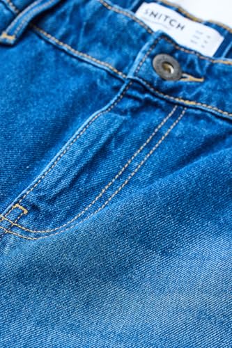 SNITCH Men Casual Jeans | Slouchy Fit with Mid Rise & Relaxed Thigh | 100% Cotton Woven Fabric for Summer Comfort & Casual Wear |Blue