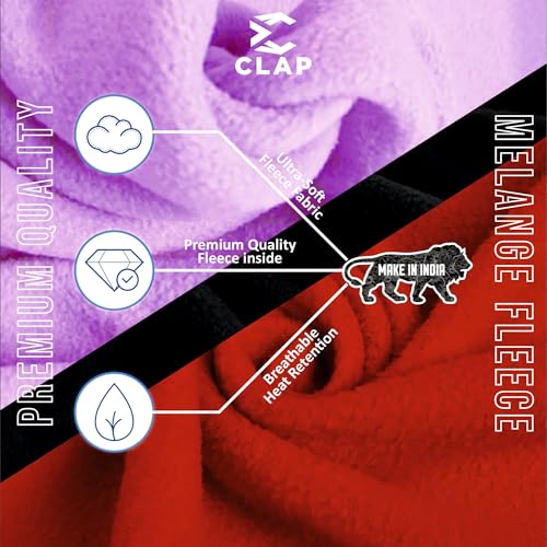 CLAP Unisex Baby Winter Warm Pants Kids Fleece Pajamas Leggings Set of 3 (3-4 Years, Purple Black Red)