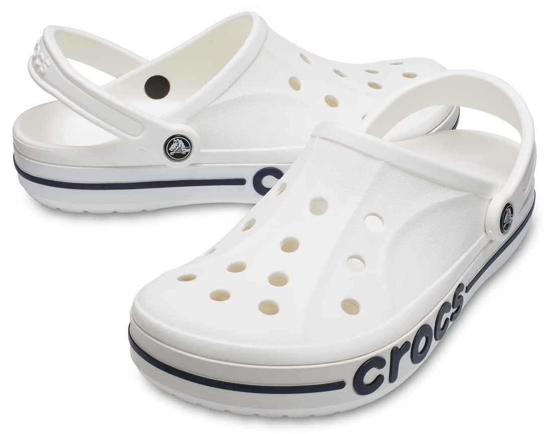 crocs unisex-adult Bayaband Clog WHITE/NAVY Clog - 9 UK Men/ 10 UK Women (M10W12) (205089-126)