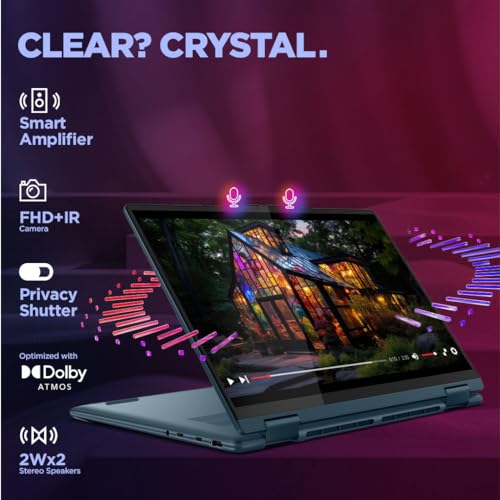 Lenovo Yoga 7 Intel Evo Core Ultra 5 125H Built-in AI 14"(35.5cm) WUXGA-OLED 400Nits 2-in-1 Laptop (16GB/1TB SSD/Win 11/Office Home 2024/Digital Pen/3 Mon. Game Pass/Teal/1.5Kg), 83DJ00FXIN