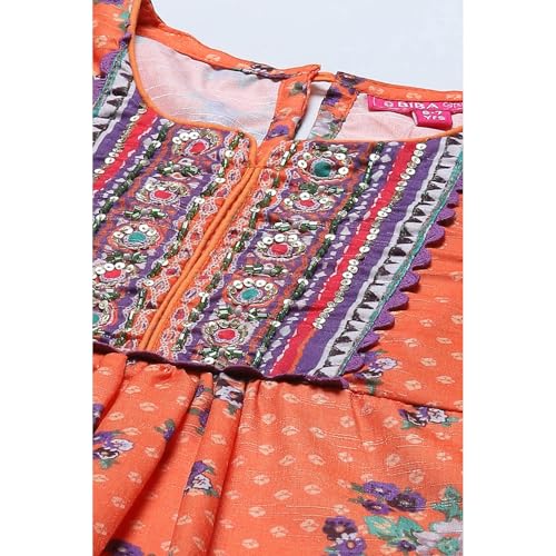 BIBA GIRL PRINTED GATHERED KID(KW5409_ORANGE_11)