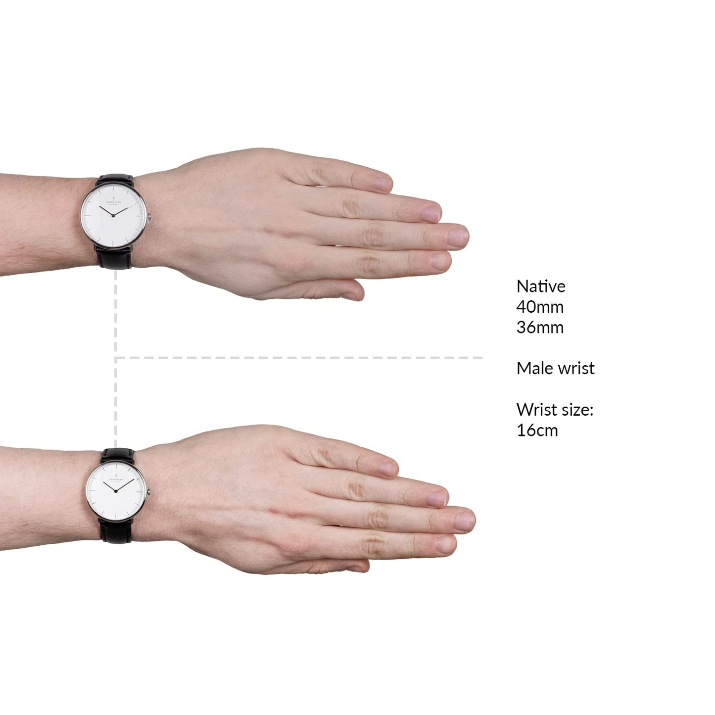 Nordgreen Native Scandinavian Silver Unisex Analog Watch with Black Dial and Black Leather Strap 15119