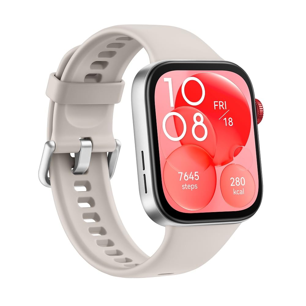 Huawei Watch FIT 3, 1.82" AMOLED Display, Ultra-Slim Design, All-Round Fitness Management, Comprehensive Health Management, Durable Battery Life, Compatible with iOS & Android, (White)